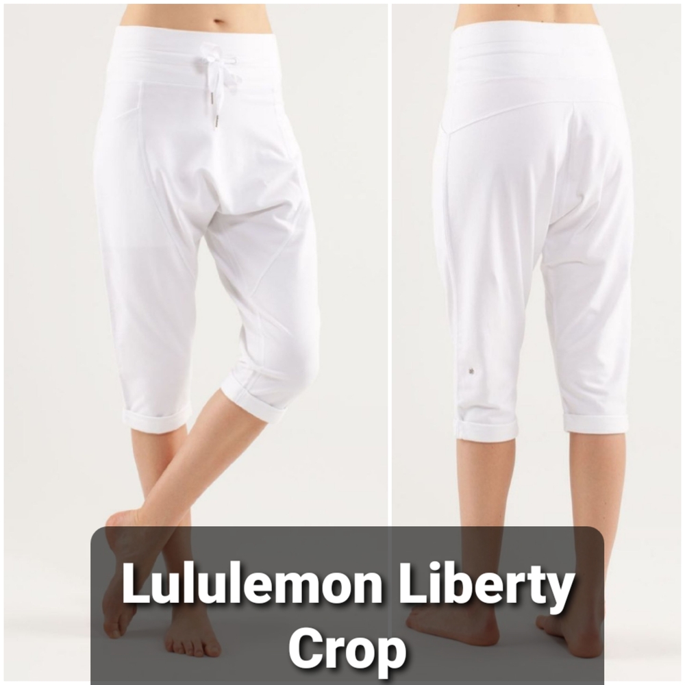 Lululemon Athletica White Liberty Crop Capris SZ 8